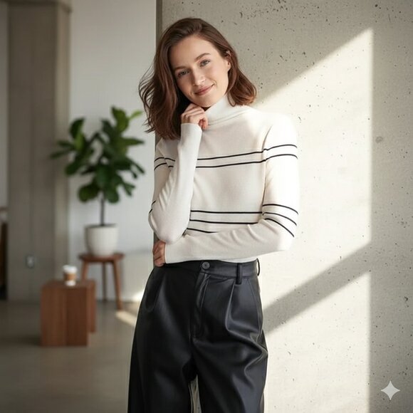 NWT J.ING Jing White Lightweight Wool Blend Sweater Top - Picture 1 of 10
